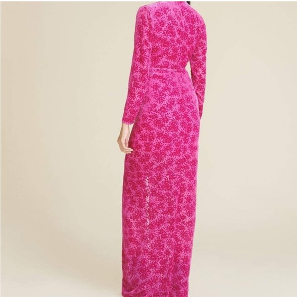 NWT Veronica Beard Ruthie Burnout Magenta Velvet Dress Gown Size 4 Women - Picture 5 of 7